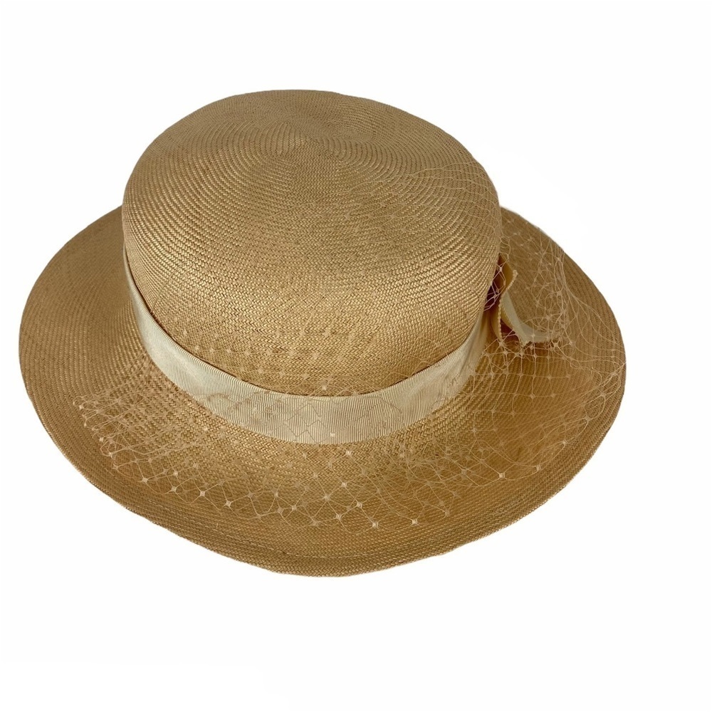 Vintage Betmar NY Woven Straw Sun Hat Tan Women’s OS One Size - Picture 2 of 5